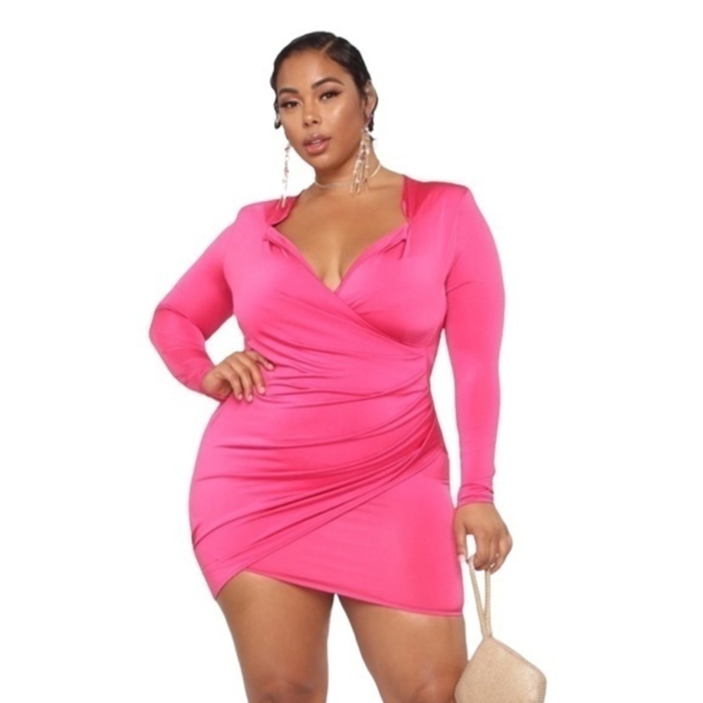 Future Is Bright Mini Dress Fuchsia